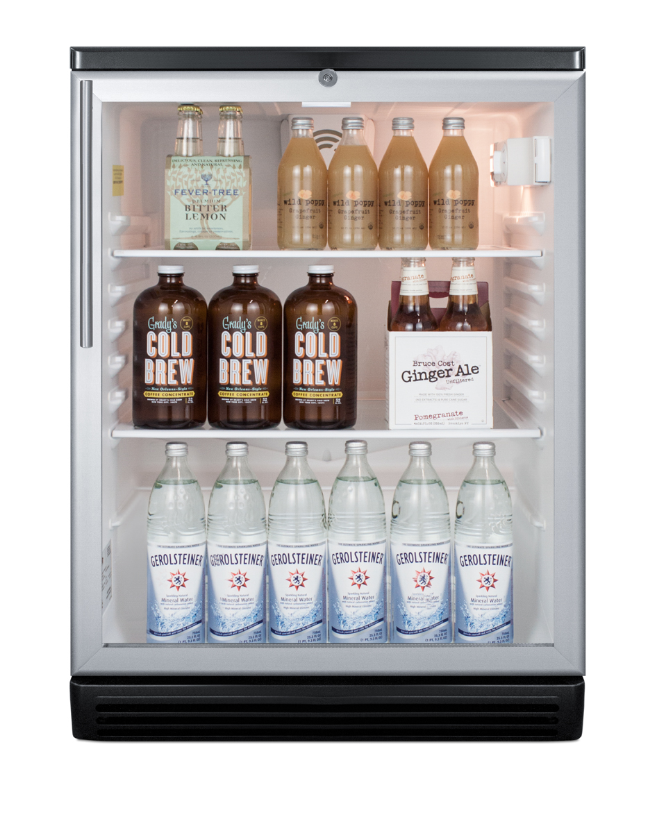 Commercially listed 5.5 cu.ft. counter height beverage center in a 24